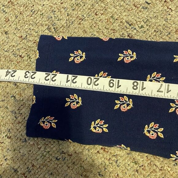 OLD NAVY Women’s Sz XL Navy Blue Floral Long Sleeve Swing Dress Stretch Relaxed - Picture 4 of 7